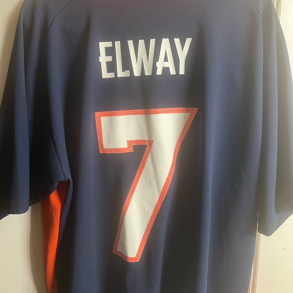 Nike Navy and Orange Broncos Jersey John Elway